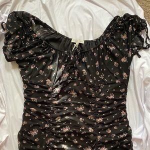 Floral Mesh Mini Dress Size XL